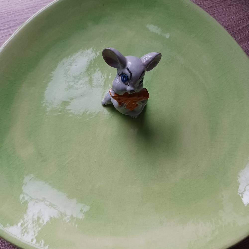 π· Whimsical Vintage Ceramic Mouse Trinket Tray / Cheese Plate π π§ - Picture 5 of 14
